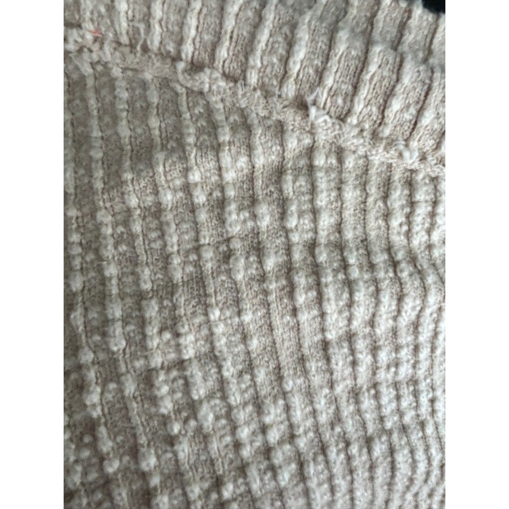 Free People We The Free Ribbed Boardwalk Hacci Sweater Tan Oversized Medium - Picture 6 of 7